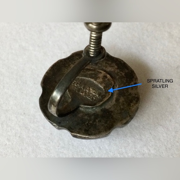 William Spratling Screw Back Earring - Stamped Spratling Silver c 6 grams - Picture 3 of 10